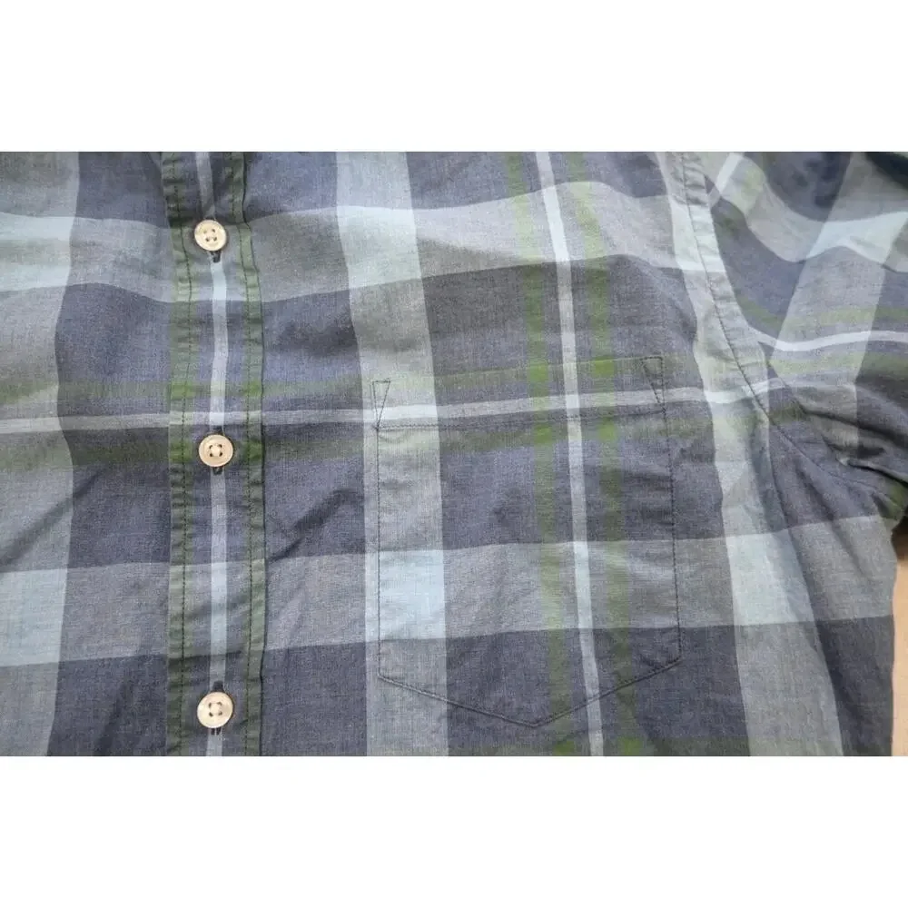 J‎ Crew Dress Shirt Heathered Cotton Plaid Long Sleeve Button Up Mens Medium